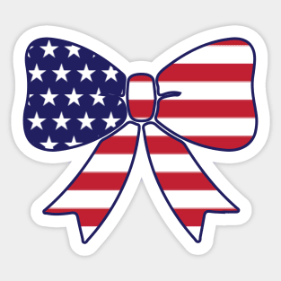 American Flag Bow Sticker